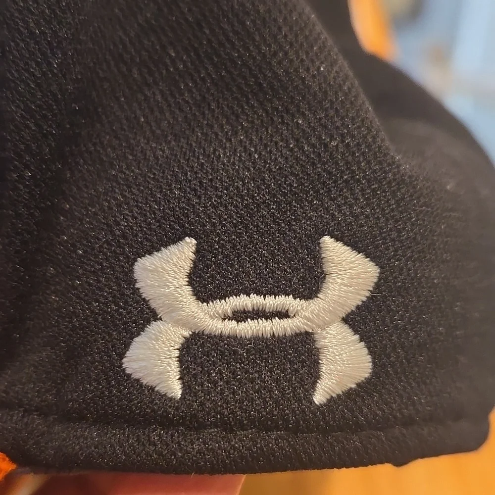 Under Armour Ripken Baseball Cap in Black and Orange Youth
